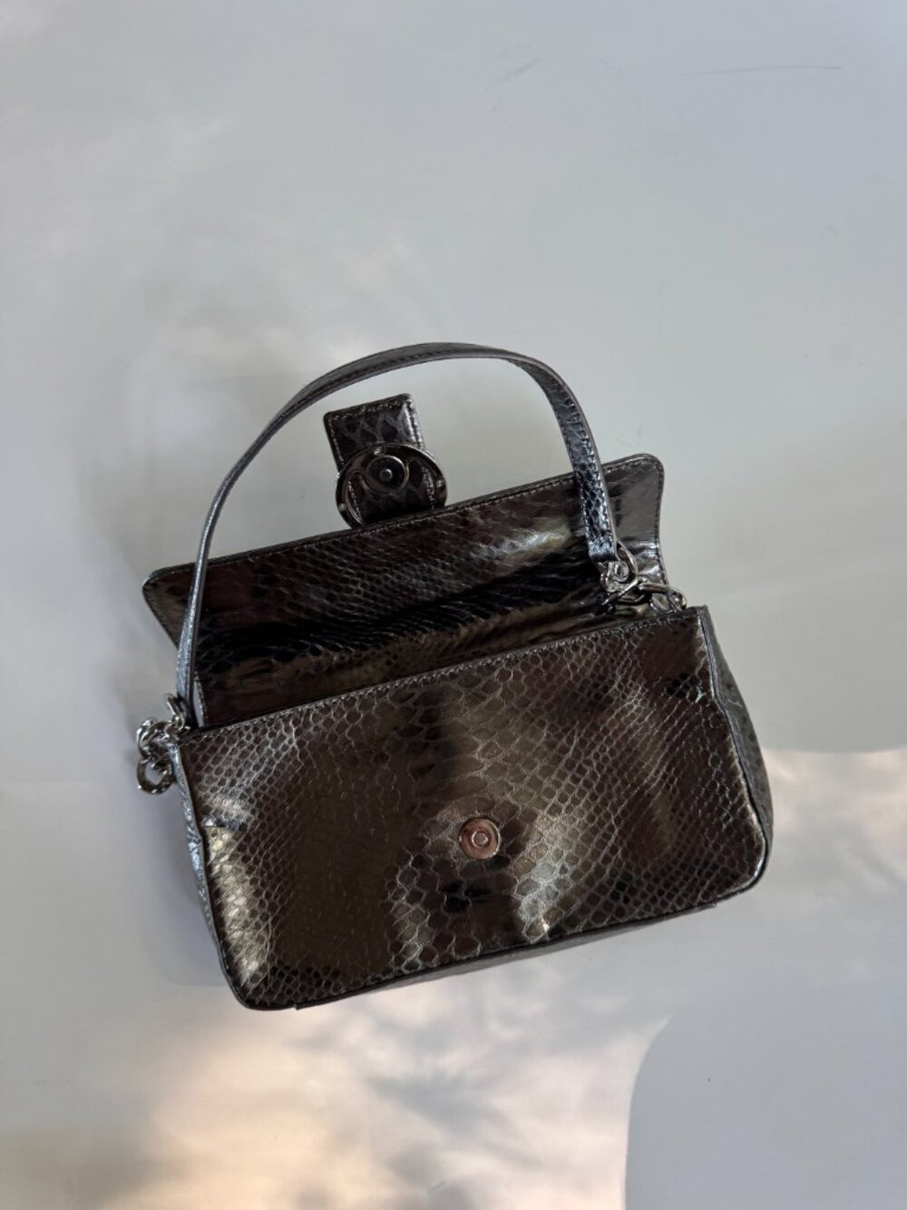 Michael Kors Metallic Python Embossed Shoulder Bag - Picture 4 of 12